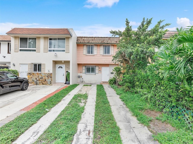 view of property featuring a garage