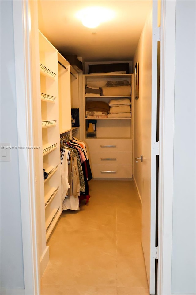 view of walk in closet