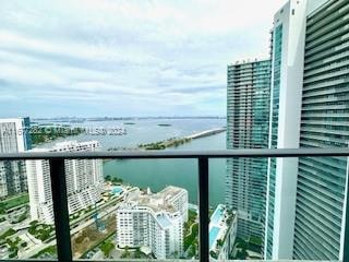 balcony with a water view