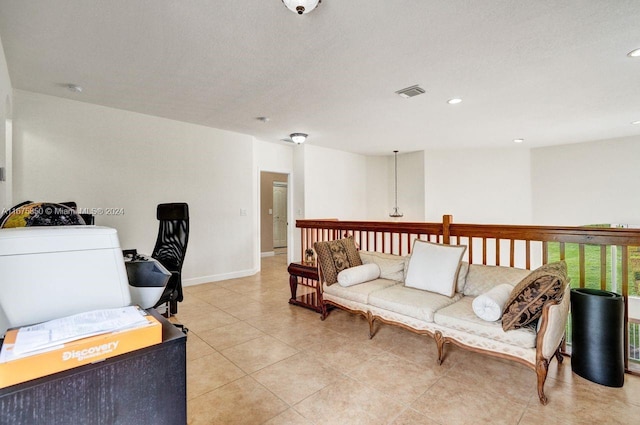 office with light tile patterned flooring