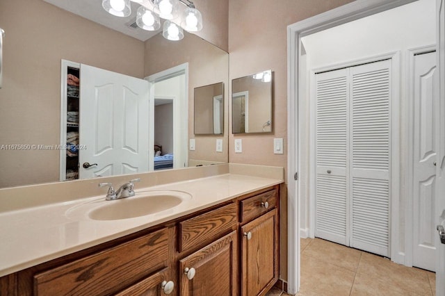 bathroom featuring vanity and tile patterned floors