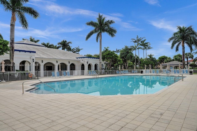 view of pool featuring a patio area