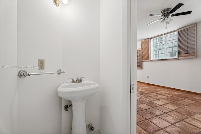 bathroom with sink and ceiling fan