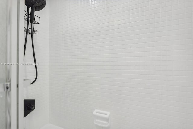 interior details with tiled shower