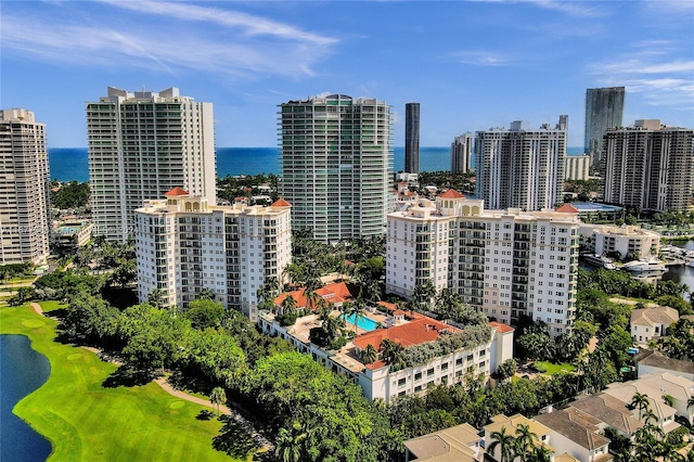 property's view of city with a water view