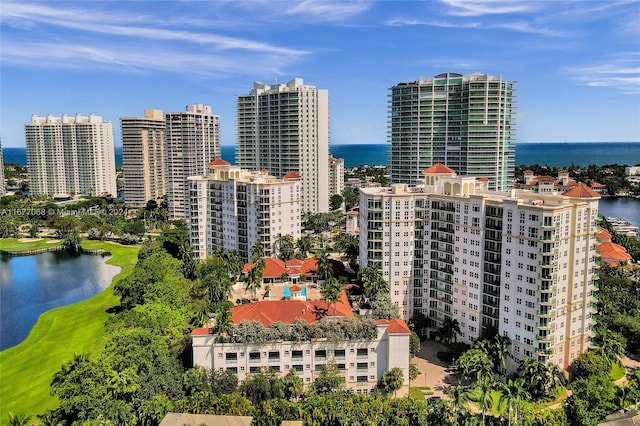 city view with a water view