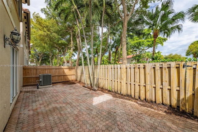 view of patio featuring central air condition unit