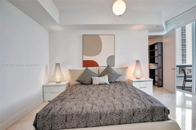 view of tiled bedroom