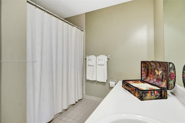 bathroom featuring tile patterned flooring