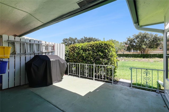 view of patio with grilling area