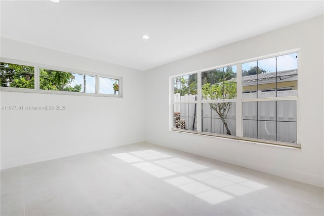 view of spare room