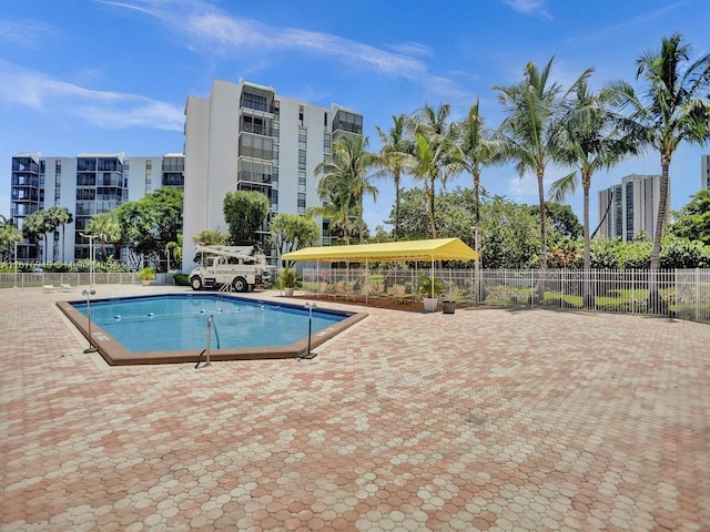 view of pool featuring a patio