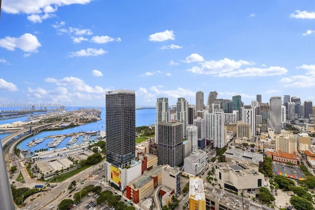 property's view of city with a water view