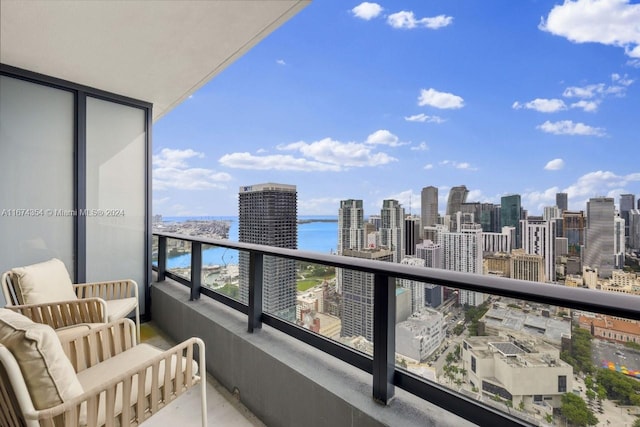 balcony with a water view