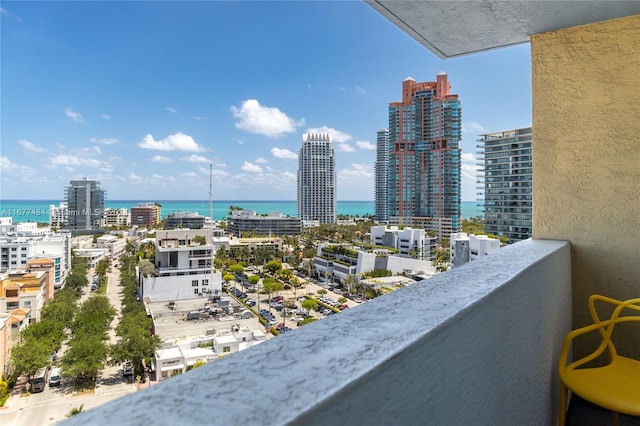 balcony with a water view