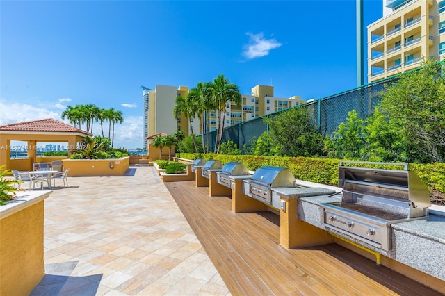 view of patio with a grill and area for grilling