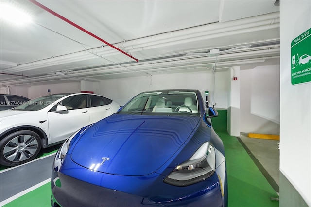view of parking garage