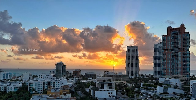 property's view of city with a water view