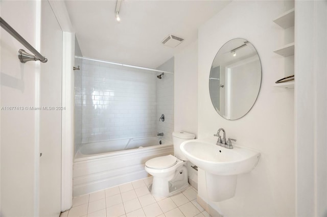 690 SW 1st Ct Unit 1730, Miami, FL 33130 - full bathroom featuring toilet, tile patterned floors, and tub / shower combination