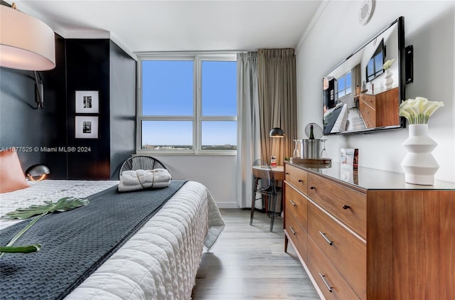 bedroom featuring light wood-type flooring