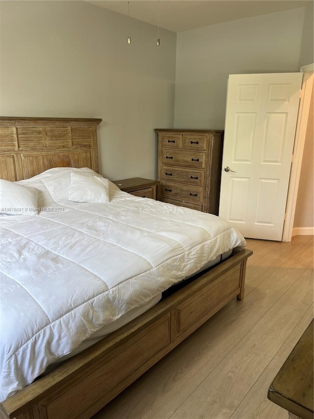 bedroom featuring light hardwood / wood-style floors