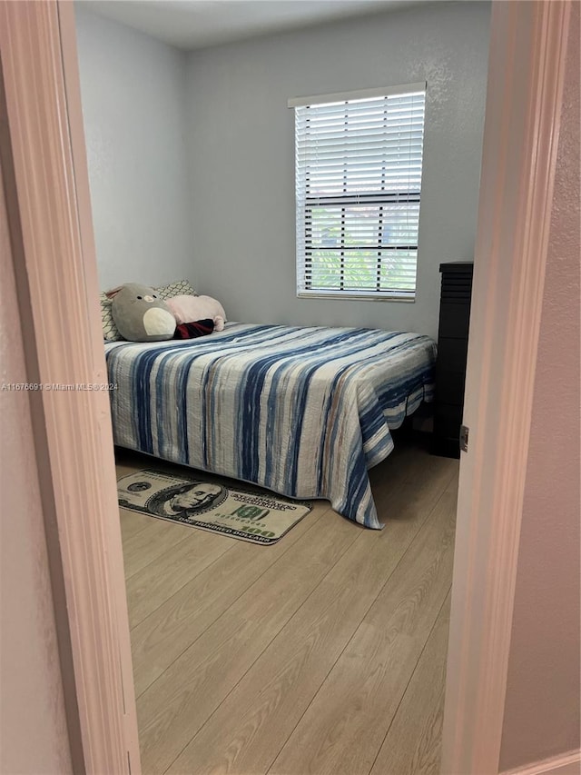 bedroom featuring wood-type flooring