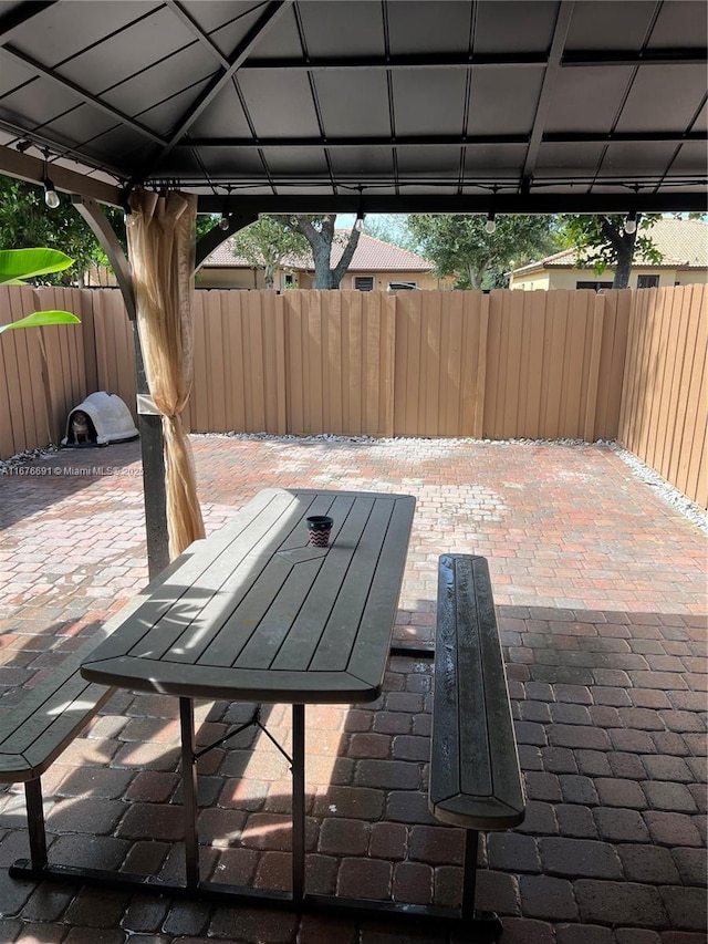 152 SE 37th Ter Unit 152, Homestead, FL 33033 - view of patio / terrace featuring a gazebo and a fenced backyard