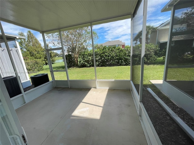 unfurnished sunroom featuring plenty of natural light