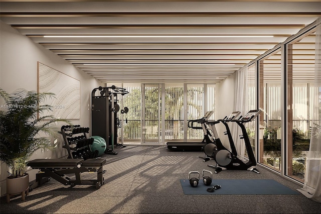 1130 100th St Unit 4C, Bay Harbor Islands, FL 33154 - workout area featuring carpet
