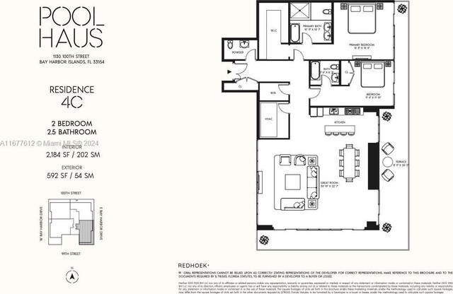 1130 100th St Unit 4C, Bay Harbor Islands, FL 33154 - floor plan / room layout