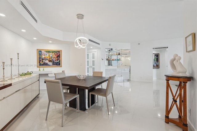 3000 Island Blvd Unit 2404, Aventura, FL 33160 - dining area with recessed lighting and light tile patterned floors