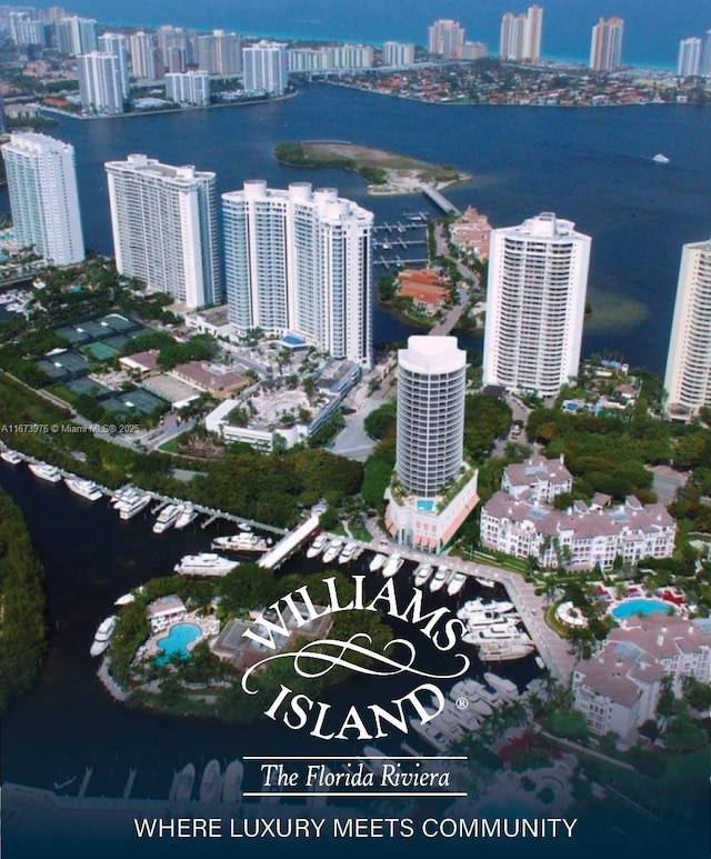 3000 Island Blvd Unit 2404, Aventura, FL 33160 - aerial overview of property's location with a nearby body of water and nearby urban area