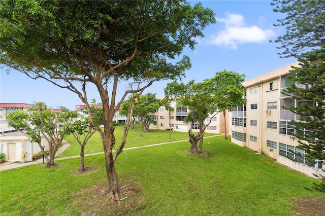 view of property's community with a yard