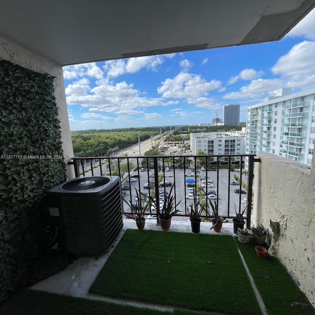 balcony with cooling unit