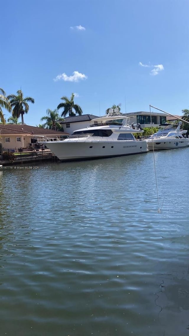 property view of water with a boat dock