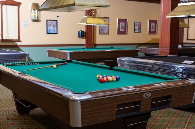 recreation room with pool table