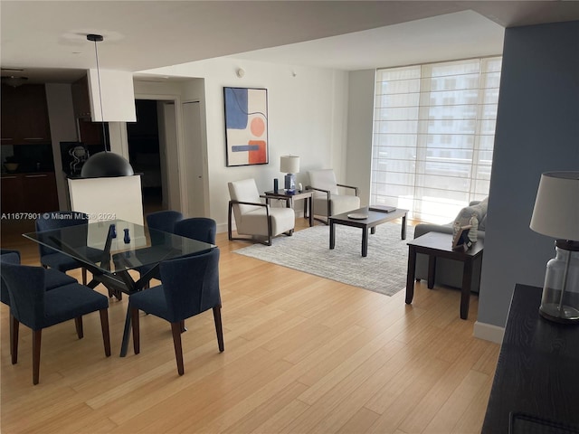 dining area featuring light hardwood / wood-style flooring