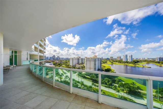 balcony with a water view