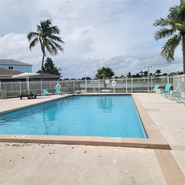 view of pool featuring a patio