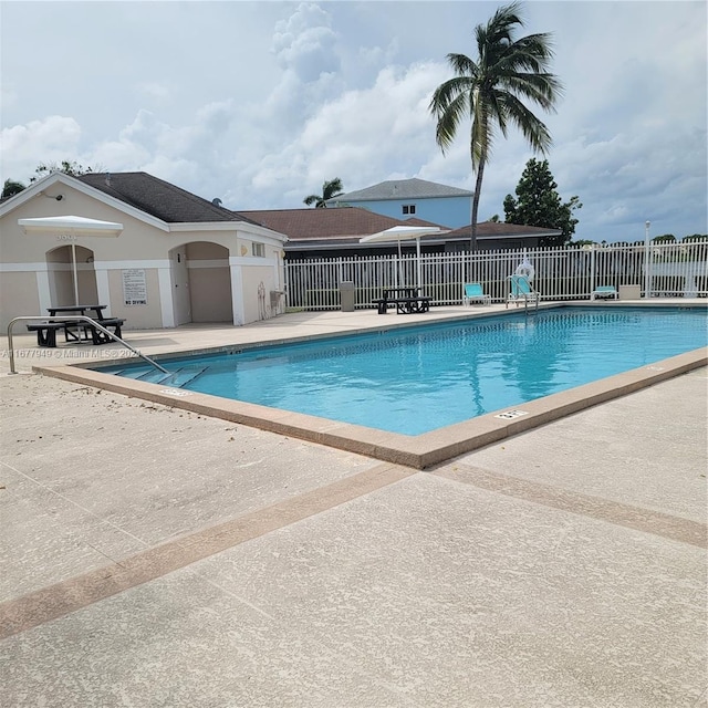 view of pool with a patio