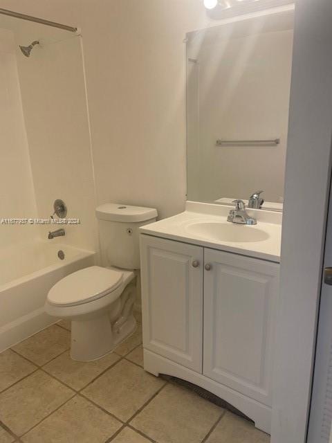 1068NBENOIST Farm Rd Unit 105, West Palm Beach, FL 33411 - full bath with tile patterned flooring, vanity, shower / washtub combination, and toilet