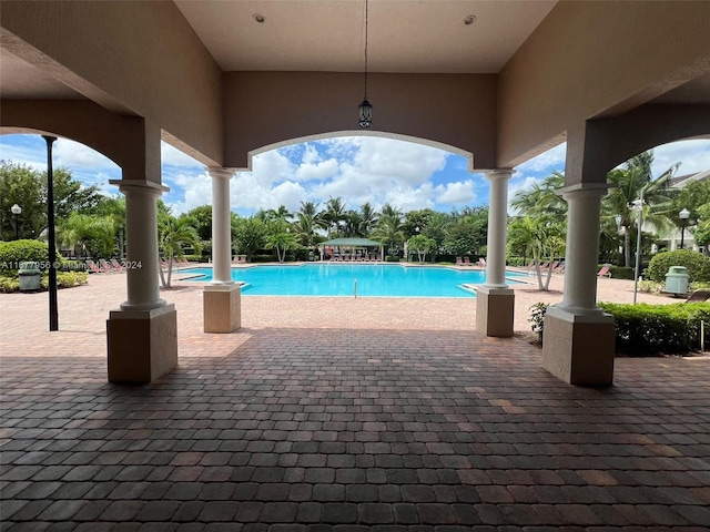 view of pool with a patio area