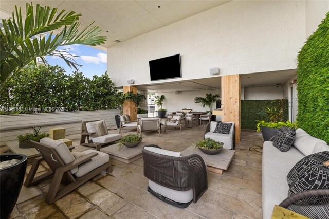 view of patio with an outdoor living space