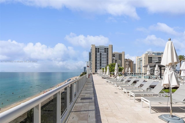 water view with a view of the beach