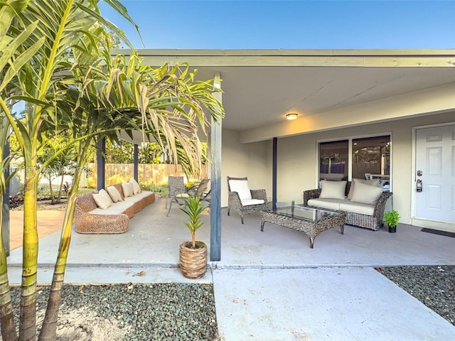 view of patio / terrace with an outdoor hangout area