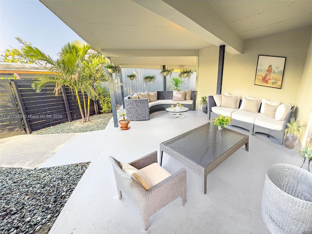 view of patio / terrace with an outdoor hangout area