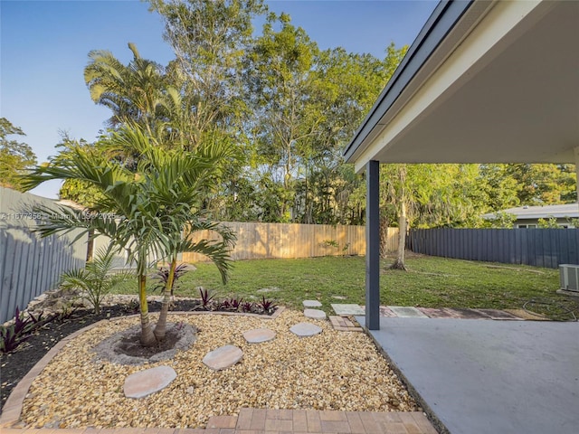 view of yard with a patio area