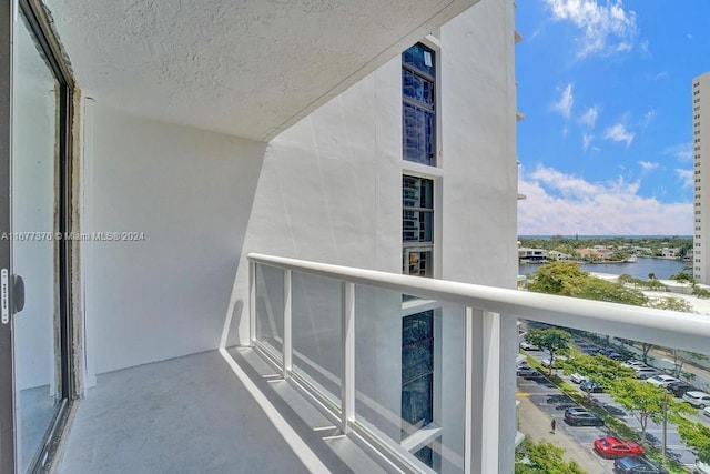 balcony with a water view