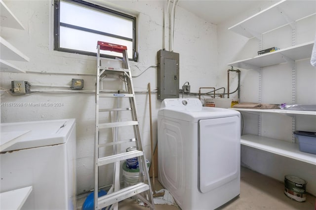 washroom featuring electric panel