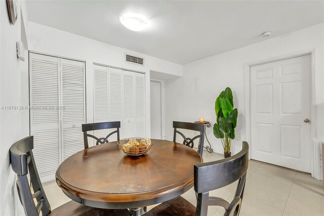 view of tiled dining room